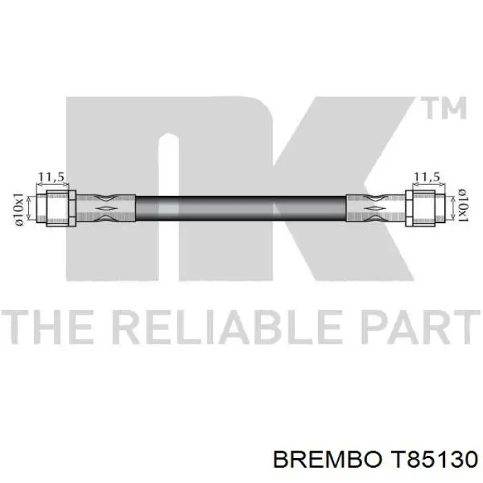 Do koszyka T85130 Brembo Przewód hamulcowy tylny