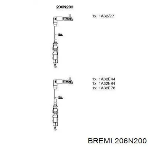 Zestaw przewodów wysokiego napięcia Bremi 206N200 cena, od 50,37 USD