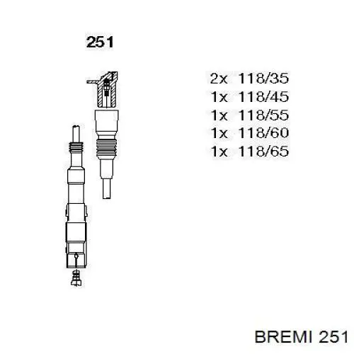 Zestaw przewodów wysokiego napięcia Bremi 251 cena, od 78,73 USD