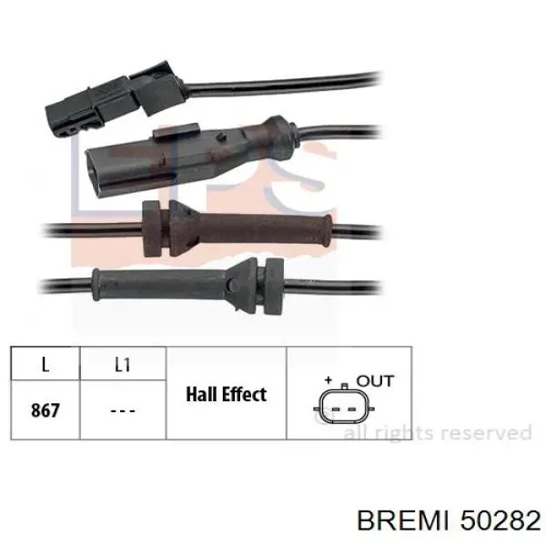 Do koszyka 50282 Bremi Czujnik ABS tylny