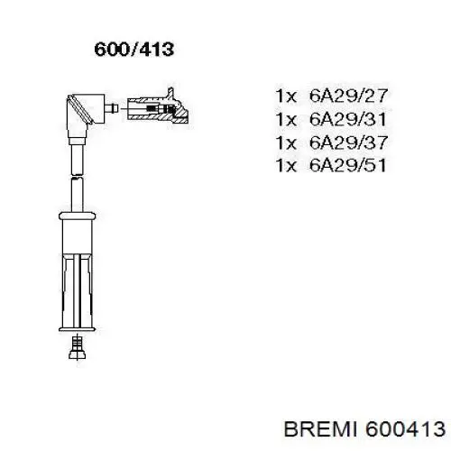 Zestaw przewodów wysokiego napięcia Bremi 600413 cena, od 27,35 USD