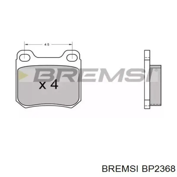 BP2368 Bremsi okładziny (klocki do hamulców tarczowych tylne)