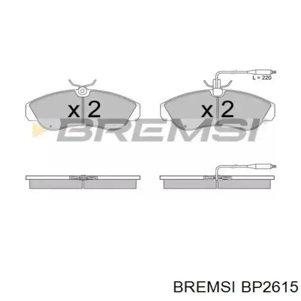 BP2615 Bremsi klocki hamulcowe przednie tarczowe