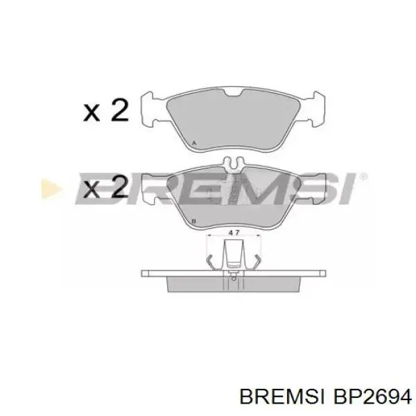 BP2694 Bremsi Klocki hamulcowe przednie tarczowe