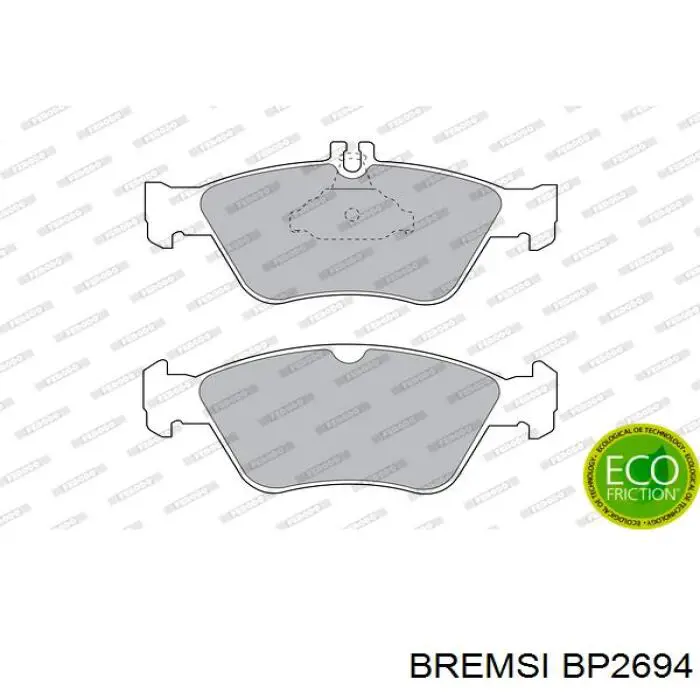 Do koszyka BP2694 Bremsi Klocki hamulcowe przednie tarczowe