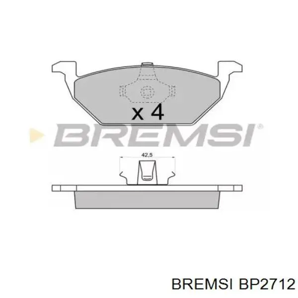 BP2712 Bremsi klocki hamulcowe przednie tarczowe