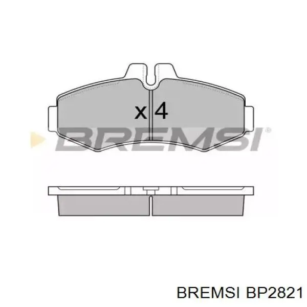 BP2821 Bremsi klocki hamulcowe przednie tarczowe