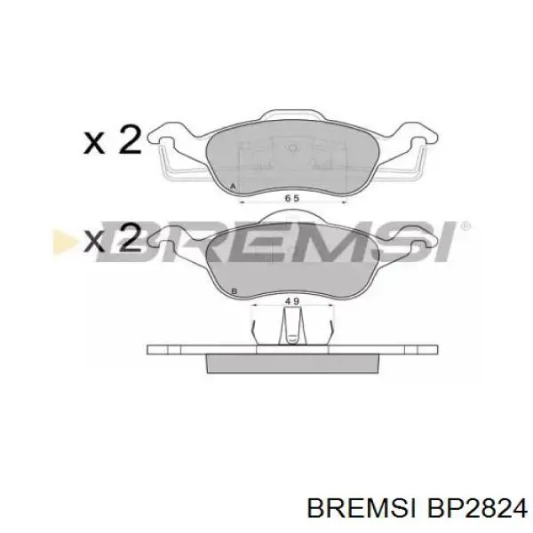 BP2824 Bremsi klocki hamulcowe przednie tarczowe