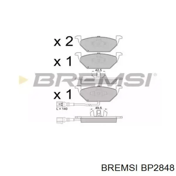 BP2848 Bremsi klocki hamulcowe przednie tarczowe