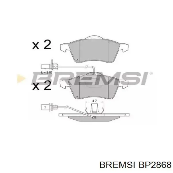 BP2868 Bremsi Klocki hamulcowe przednie tarczowe