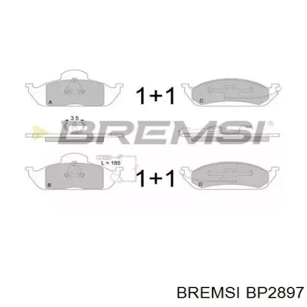 BP2897 Bremsi Klocki hamulcowe przednie tarczowe