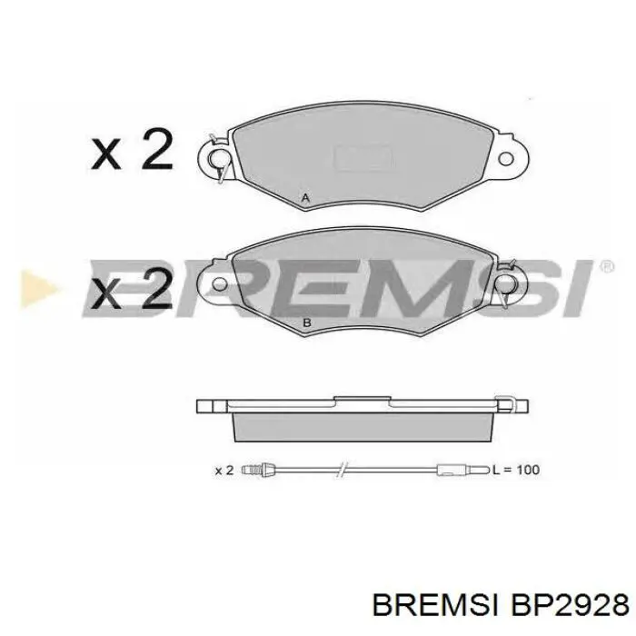 Do koszyka BP2928 Bremsi Klocki hamulcowe przednie tarczowe
