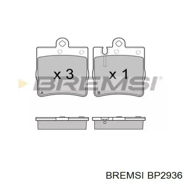 BP2936 Bremsi okładziny (klocki do hamulców tarczowych tylne)