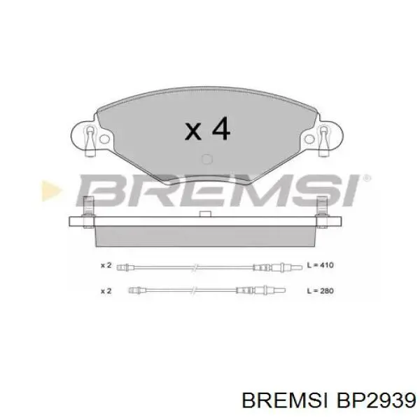 BP2939 Bremsi klocki hamulcowe przednie tarczowe