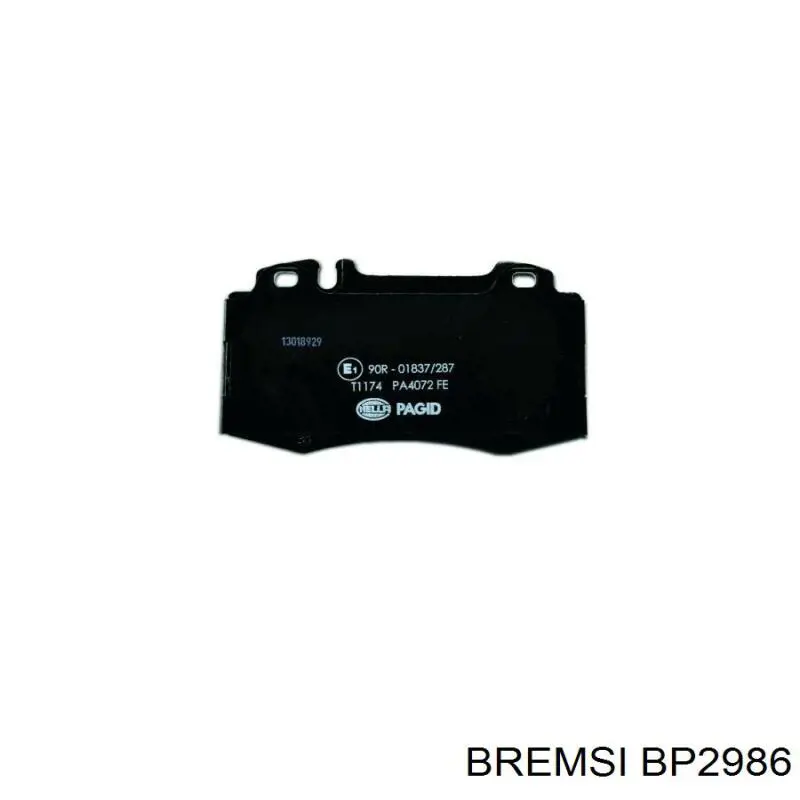 Do koszyka BP2986 Bremsi Klocki hamulcowe przednie tarczowe