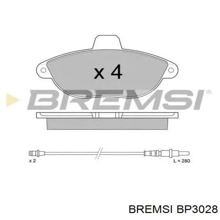 Do koszyka BP3028 Bremsi Klocki hamulcowe przednie tarczowe