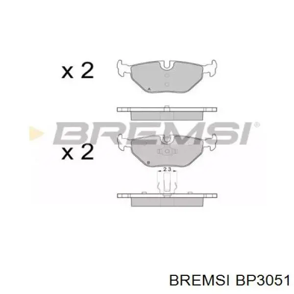 BP3051 Bremsi okładziny (klocki do hamulców tarczowych tylne)