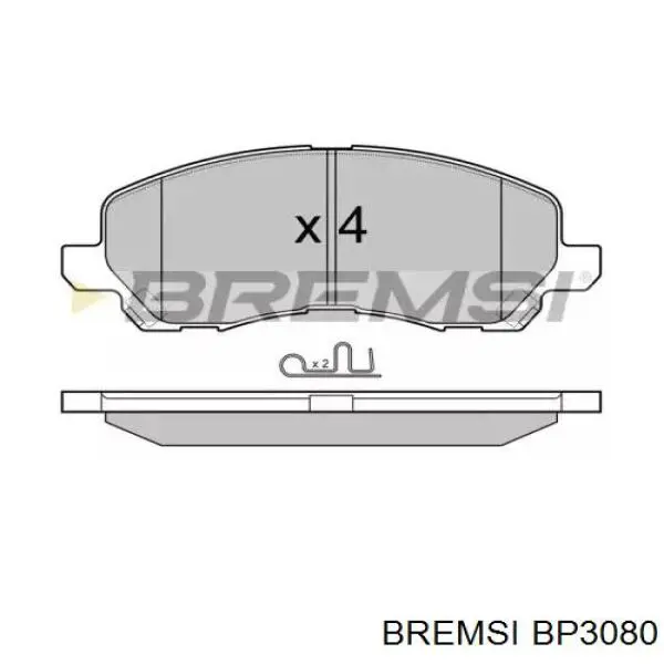 BP3080 Bremsi Klocki hamulcowe przednie tarczowe