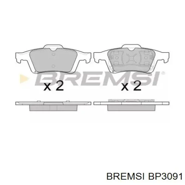 BP3091 Bremsi okładziny (klocki do hamulców tarczowych tylne)