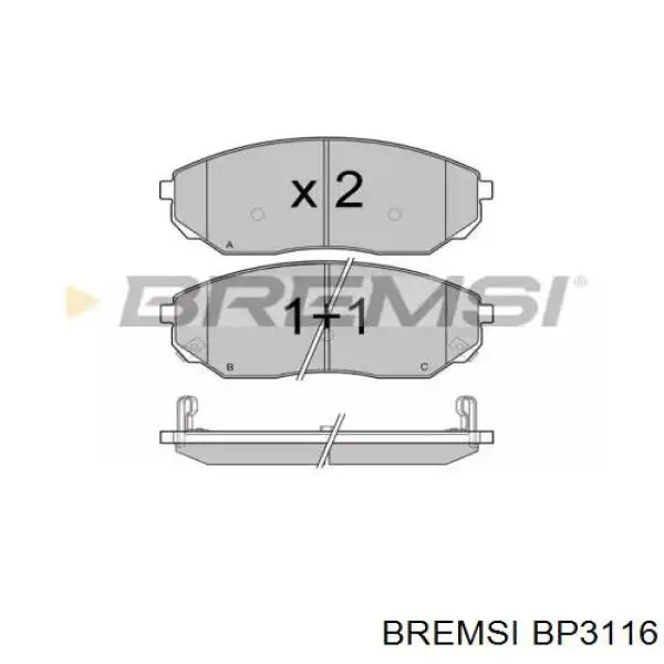 BP3116 Bremsi klocki hamulcowe przednie tarczowe