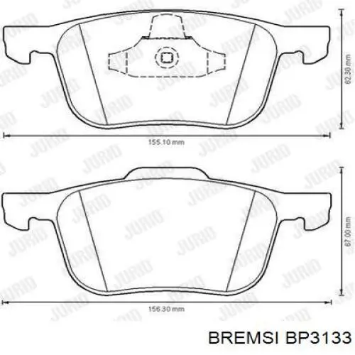 Do koszyka BP3133 Bremsi Klocki hamulcowe przednie tarczowe