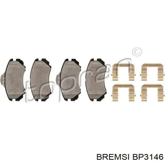 Klocki hamulcowe przednie tarczowe Bremsi BP3146 cena, od 26,18 USD