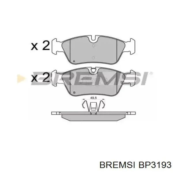BP3193 Bremsi Klocki hamulcowe przednie tarczowe