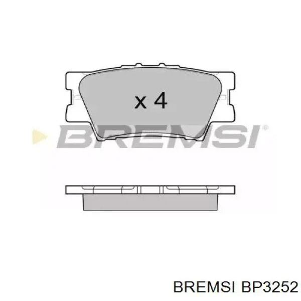 BP3252 Bremsi okładziny (klocki do hamulców tarczowych tylne)