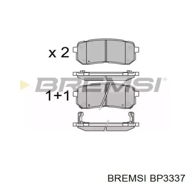 BP3337 Bremsi okładziny (klocki do hamulców tarczowych tylne)