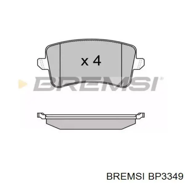 BP3349 Bremsi okładziny (klocki do hamulców tarczowych tylne)