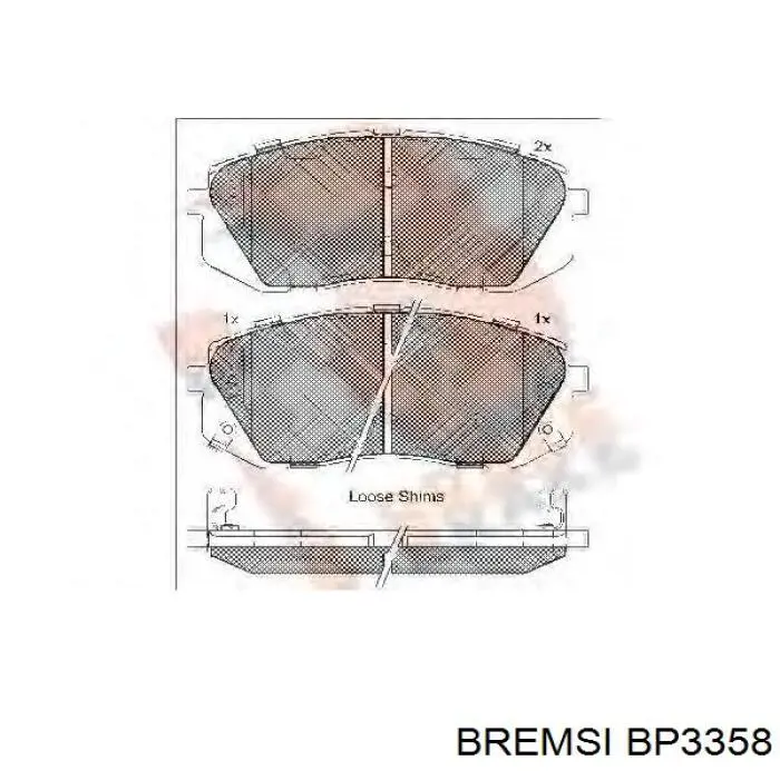 Do koszyka BP3358 Bremsi Klocki hamulcowe przednie tarczowe