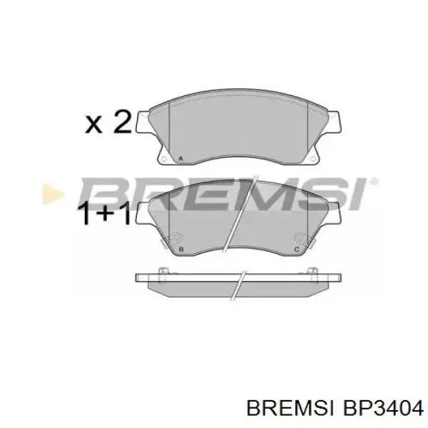 BP3404 Bremsi Klocki hamulcowe przednie tarczowe
