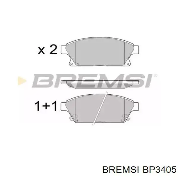 BP3405 Bremsi Klocki hamulcowe przednie tarczowe