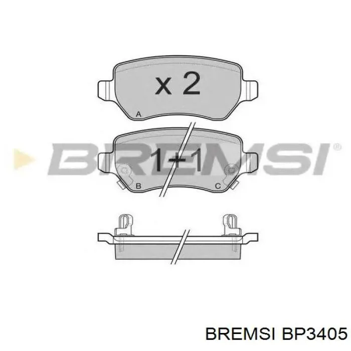 Do koszyka BP3405 Bremsi Klocki hamulcowe przednie tarczowe
