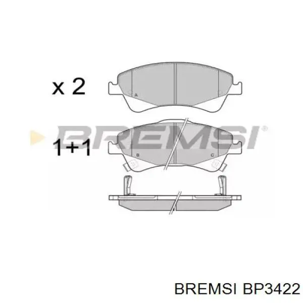 BP3422 Bremsi Klocki hamulcowe przednie tarczowe