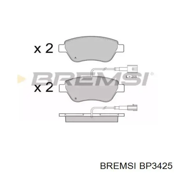 BP3425 Bremsi Klocki hamulcowe przednie tarczowe