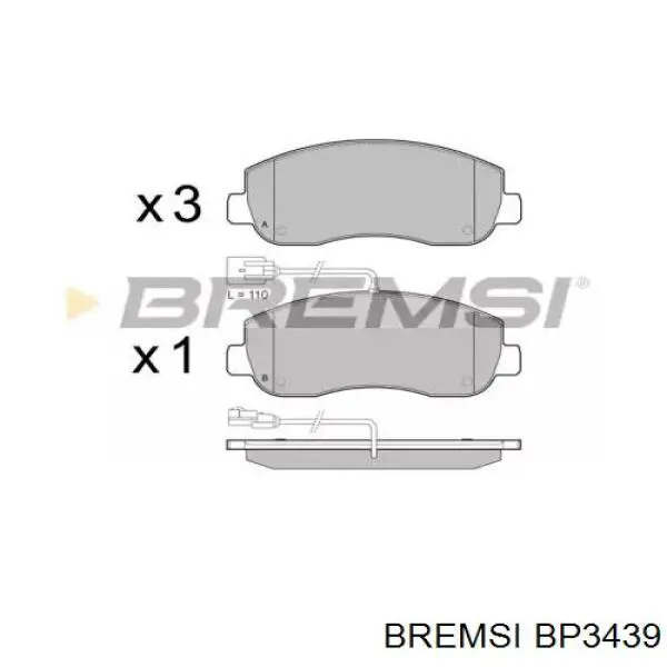 BP3439 Bremsi Klocki hamulcowe przednie tarczowe