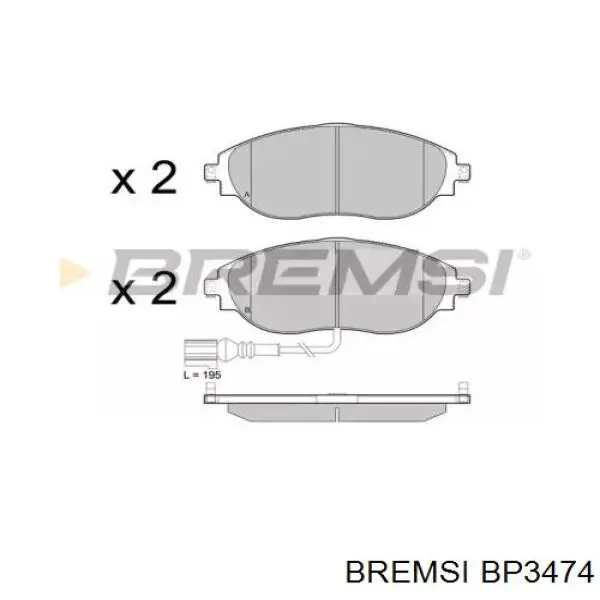 BP3474 Bremsi klocki hamulcowe przednie tarczowe