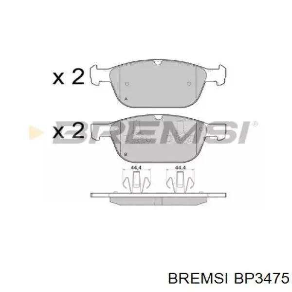 BP3475 Bremsi Klocki hamulcowe przednie tarczowe