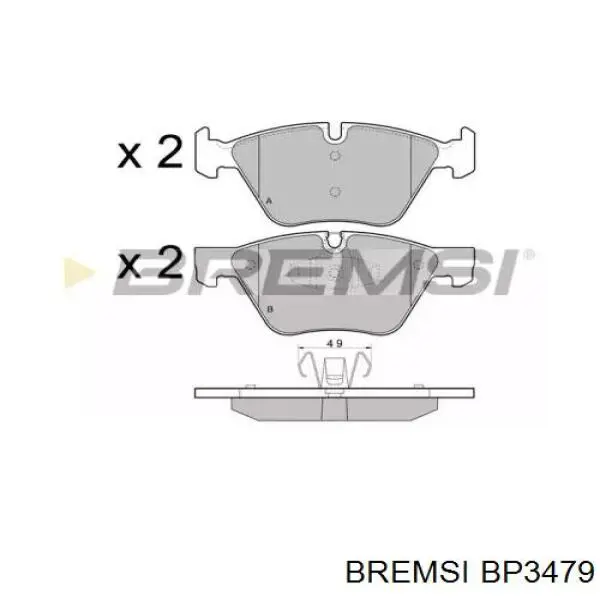 BP3479 Bremsi klocki hamulcowe przednie tarczowe