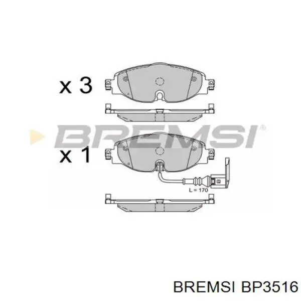 BP3516 Bremsi klocki hamulcowe przednie tarczowe