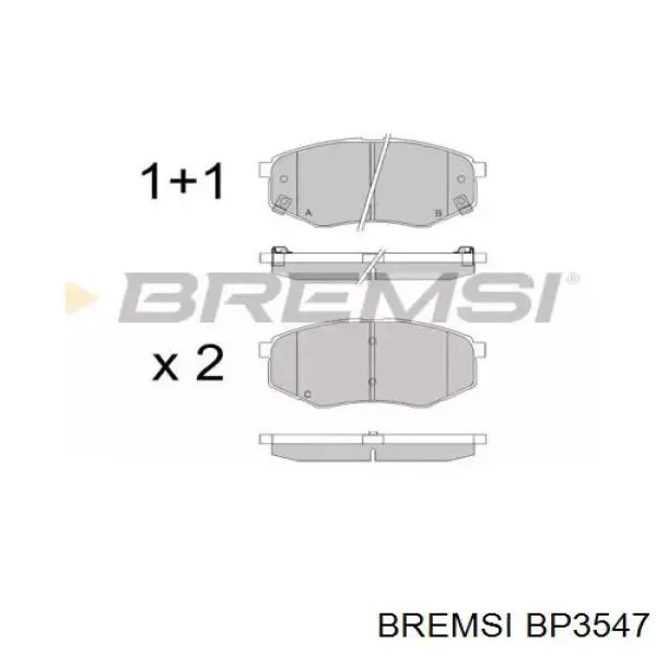 BP3547 Bremsi klocki hamulcowe przednie tarczowe