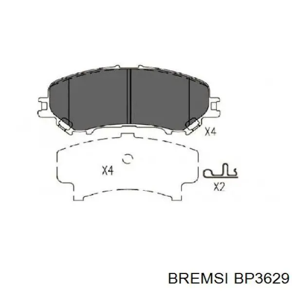 Klocki hamulcowe przednie tarczowe Bremsi BP3629 cena, od 26,82 USD