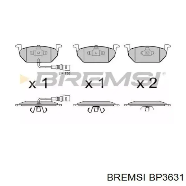 BP3631 Bremsi klocki hamulcowe przednie tarczowe