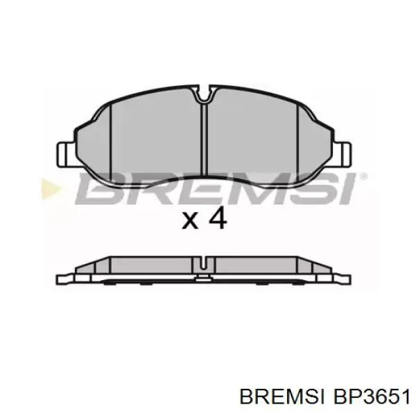 Klocki hamulcowe przednie tarczowe Bremsi BP3651 cena, od 40,00 USD