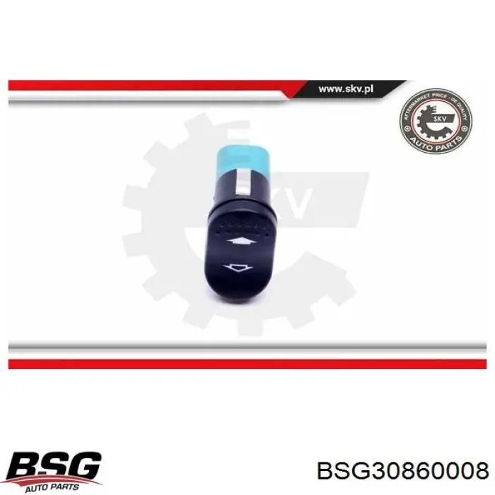 Włącznik przyciskowy podnośnika szyby przedni lewy BSG BSG30860008 cena, od 7,25 USD