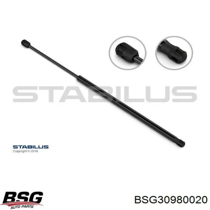 Amortyzator klapy bagażnika (3/5 drzwi-tylnych) BSG BSG30980020 cena, od 14,78 USD