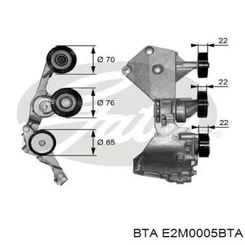 Rolka napinacza paska napędowego BTA E2M0005BTA cena, od 17,47 USD