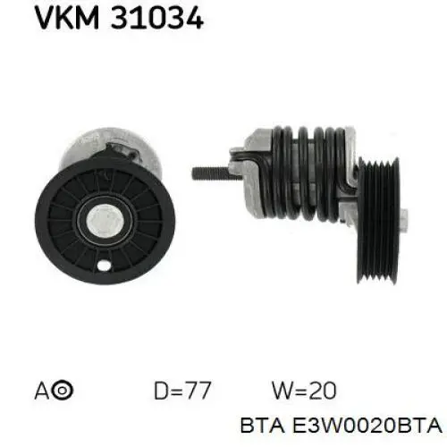 Napinacz paska napędowego BTA E3W0020BTA cena, od 47,76 USD
