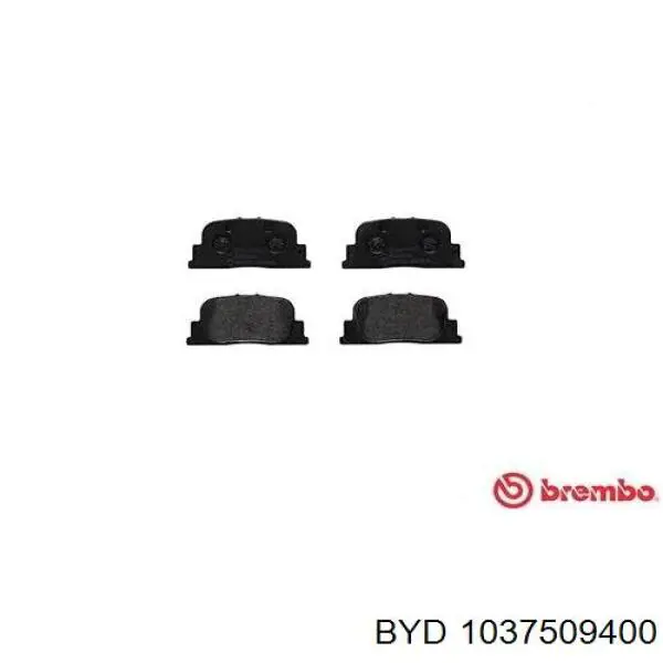 1037509400 BYD Okładziny (klocki) do hamulców tarczowych tylne